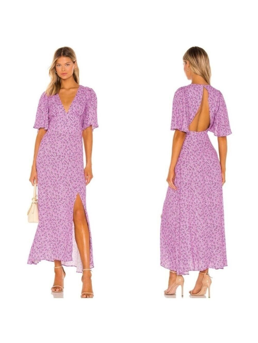 AFRM x Revolve Zelda Floral Maxi Dress in Lilac Ditsy